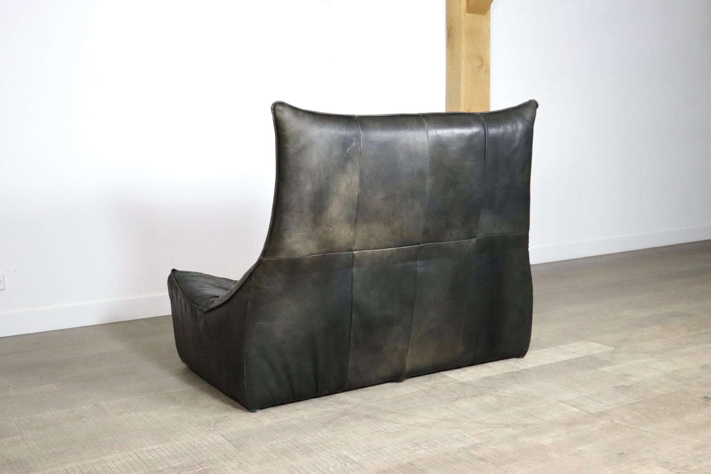 Montis “The Rock” Sofa In Green Leather By Gerard Van Den Berg, 1970s 9