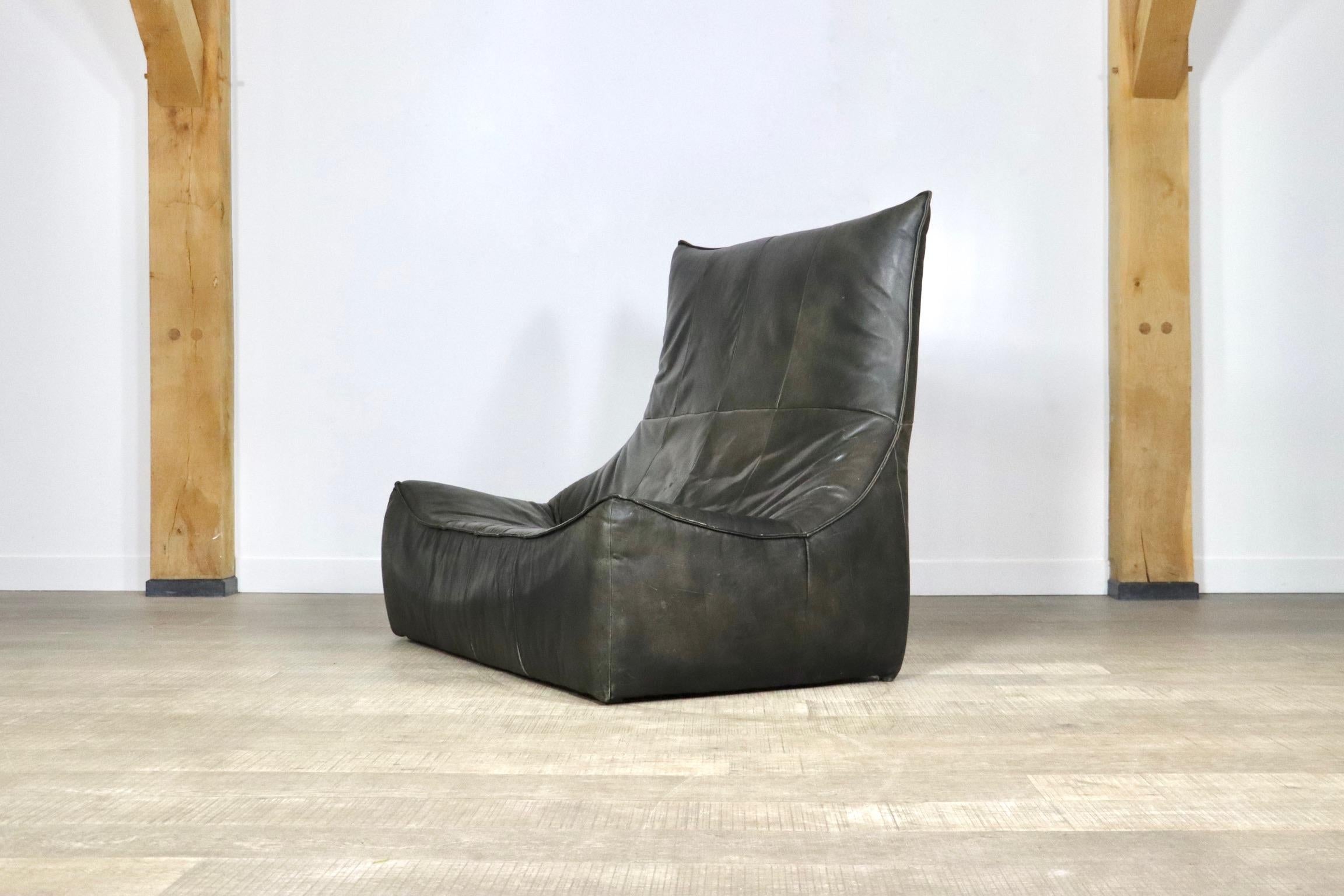 Montis “The Rock” Sofa In Green Leather By Gerard Van Den Berg, 1970s 1