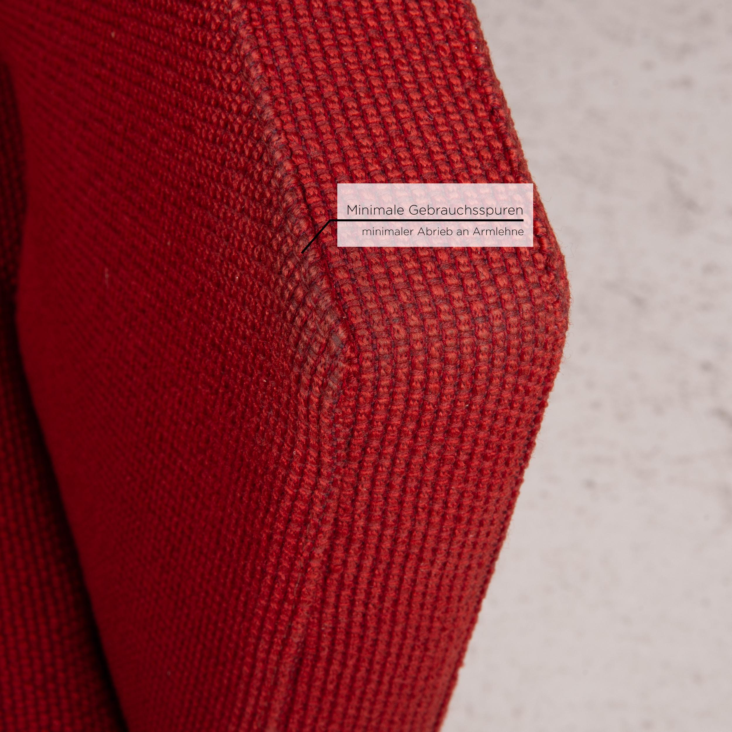 European Montis Turner Fabric Armchair Red Metal Swivel For Sale