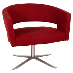 Montis Turner Fabric Armchair Red Metal Swivel