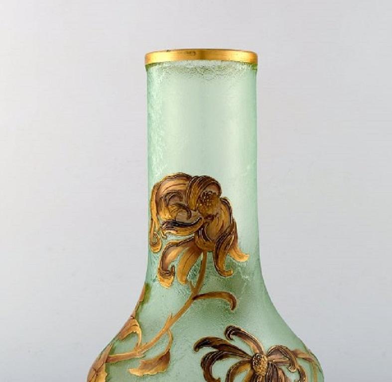 French Montjoye, France, Large Art Nouveau Vase in Mouth Blown Art Glass, 1880-1900