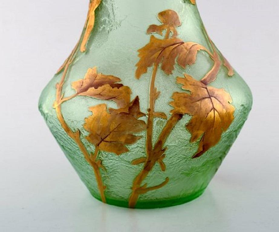 Late 19th Century Montjoye, France, Large Art Nouveau Vase in Mouth Blown Art Glass, 1880-1900