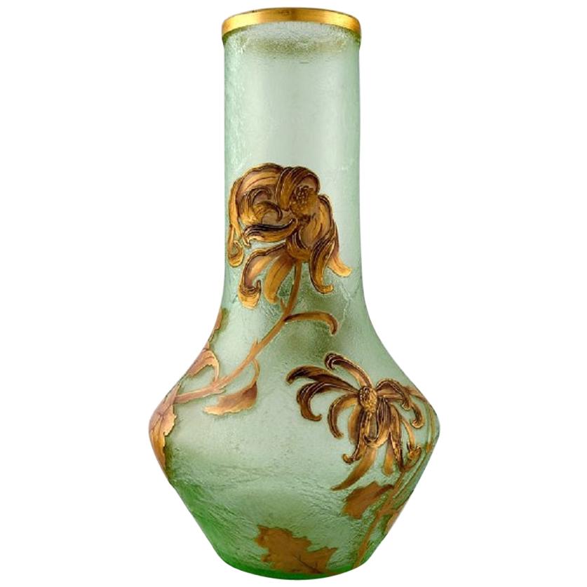 Montjoye, France, Large Art Nouveau Vase in Mouth Blown Art Glass, 1880-1900