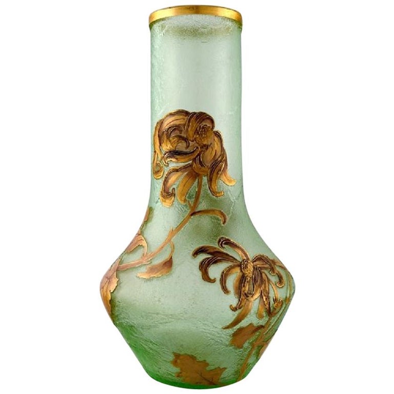 Montjoye, France, Large Art Nouveau Vase in Mouth Blown Art Glass, 1880-1900 For Sale