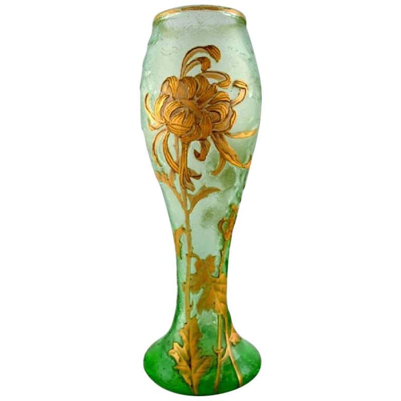Large Art Nouveau Art Glass Vase in the Style of Loetz at 1stDibs