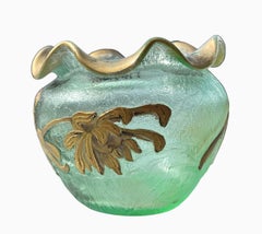 MONTJOYE & LEGRAS – emaillierte Vase mit Blumendekor