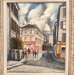 Montmartre and Sacre Coeur French Painting Signed Gilbert Forest Dated, 1904