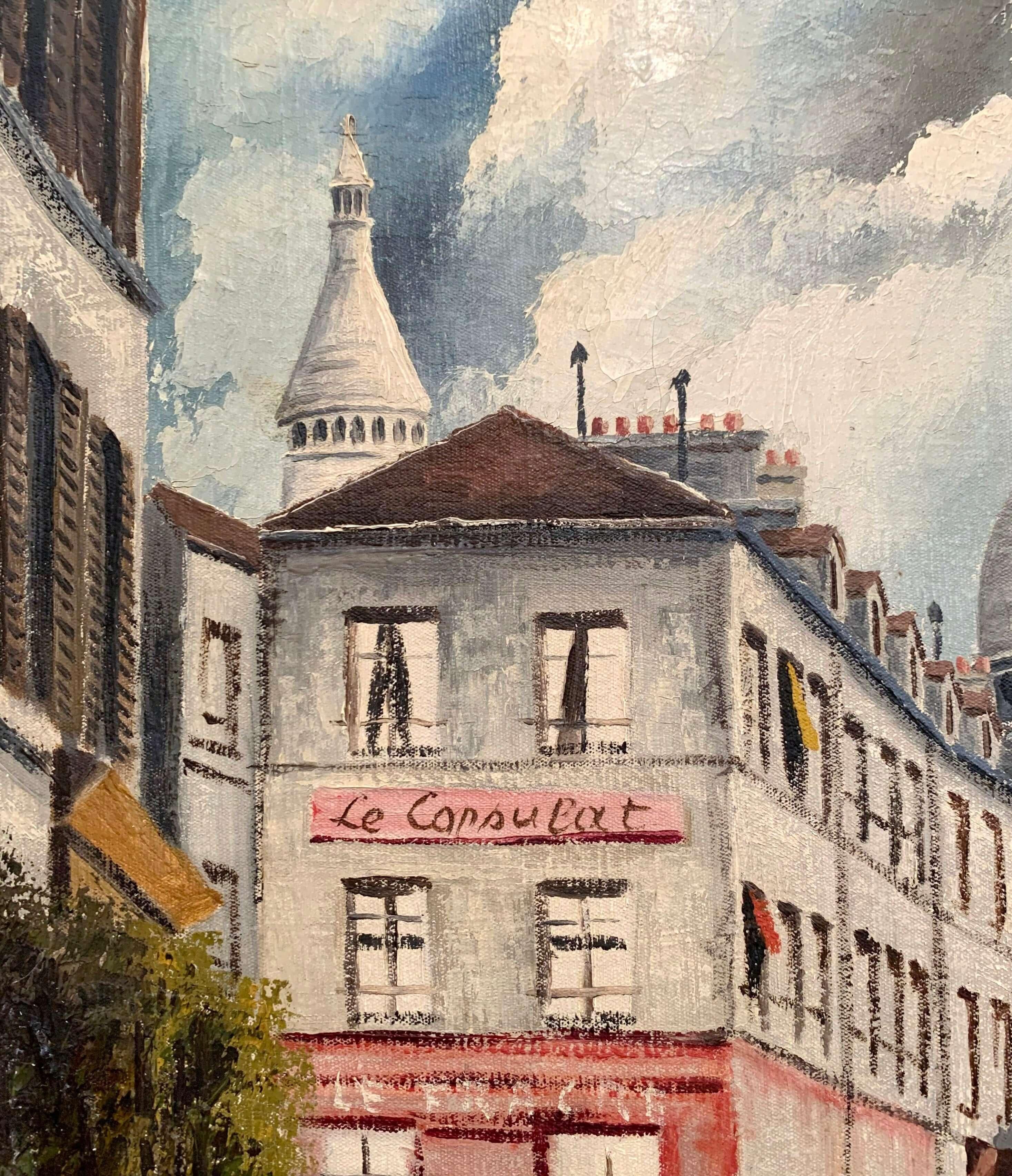 Montmartre and Sacre Coeur French Painting Signed Gilbert Forest Dated, 1904 1