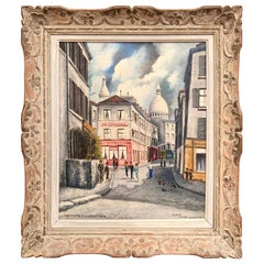 Antique Montmartre and Sacre Coeur French Painting Signed Gilbert Forest Dated, 1904