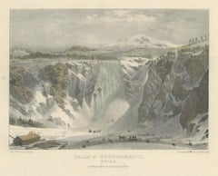 Montmorenci Falls, Canadian Winter Scene, Lithograph after Bouchette, circa 1832