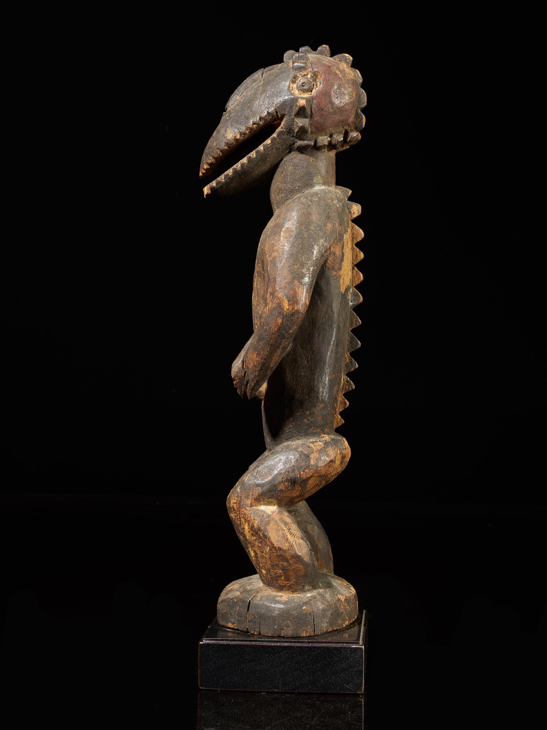 Nigerian Montol-Goemai Wooden Statue Combined with Gugwom-Like Head