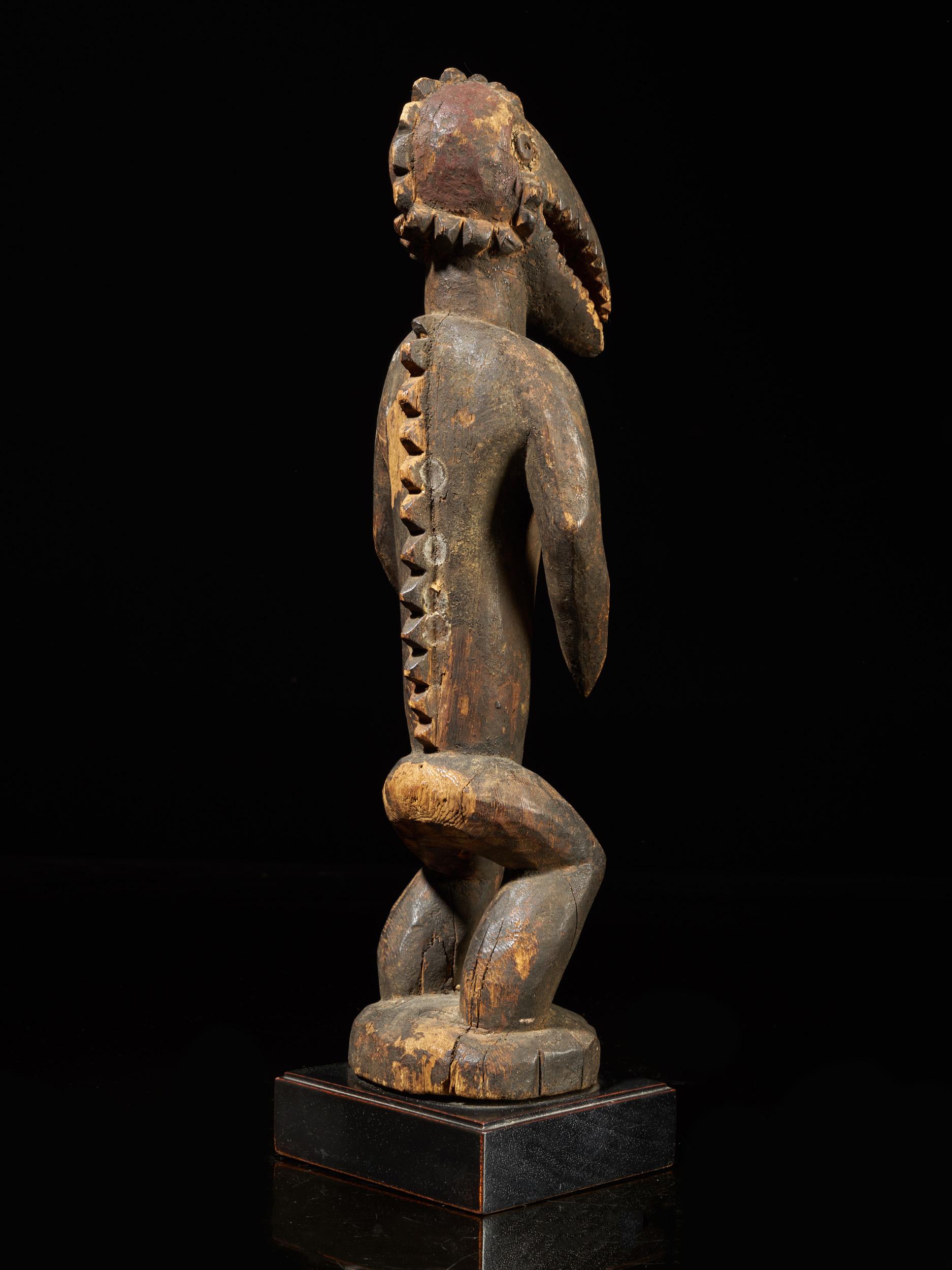 20th Century Montol-Goemai Wooden Statue Combined with Gugwom-Like Head