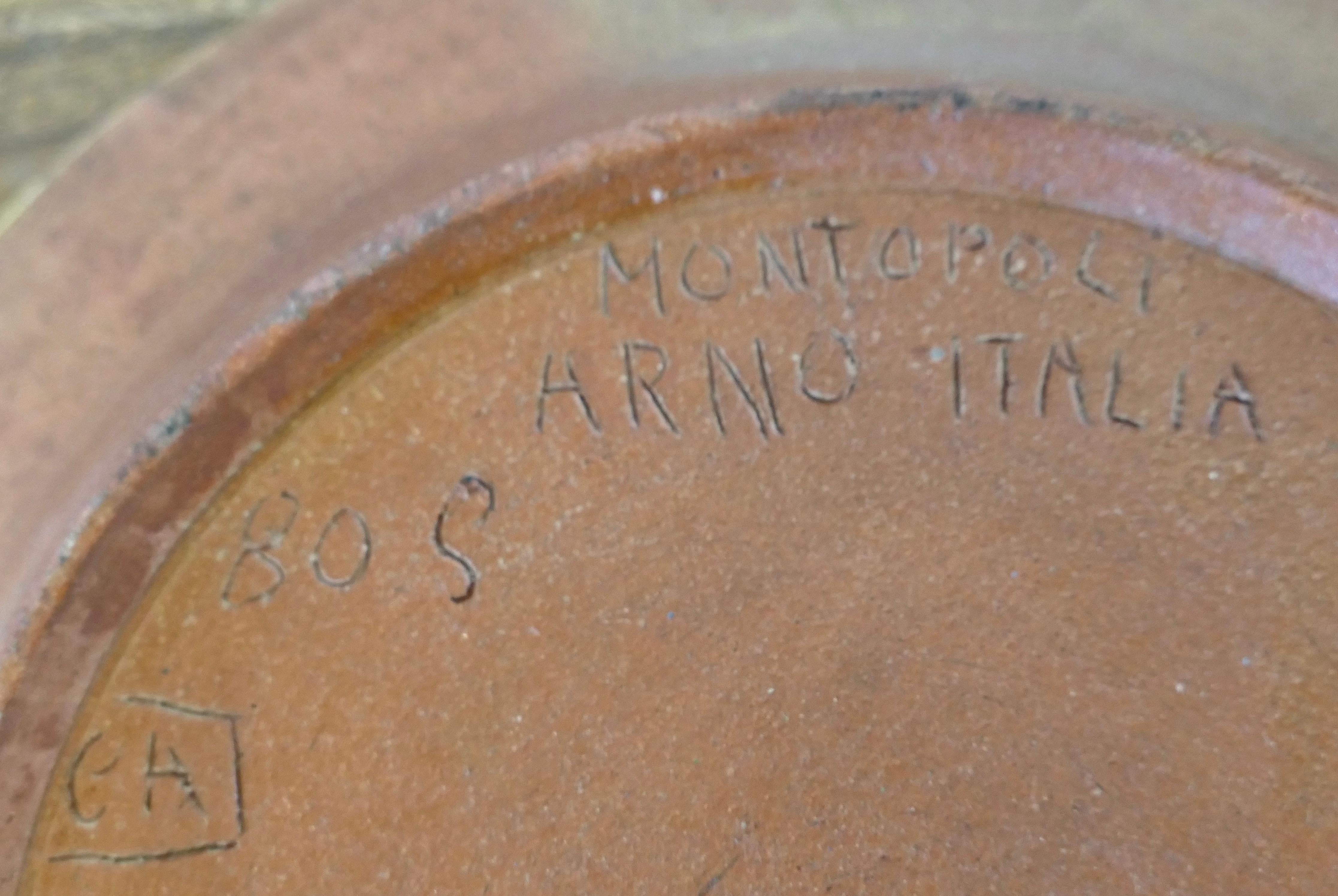 Mid-20th Century Montopoli Arno Italian Plate with a Lion For Sale