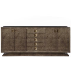 Davidson's Contemporary, Montpelier Side Cabinet, Sycamore Dusk & Brass Handles