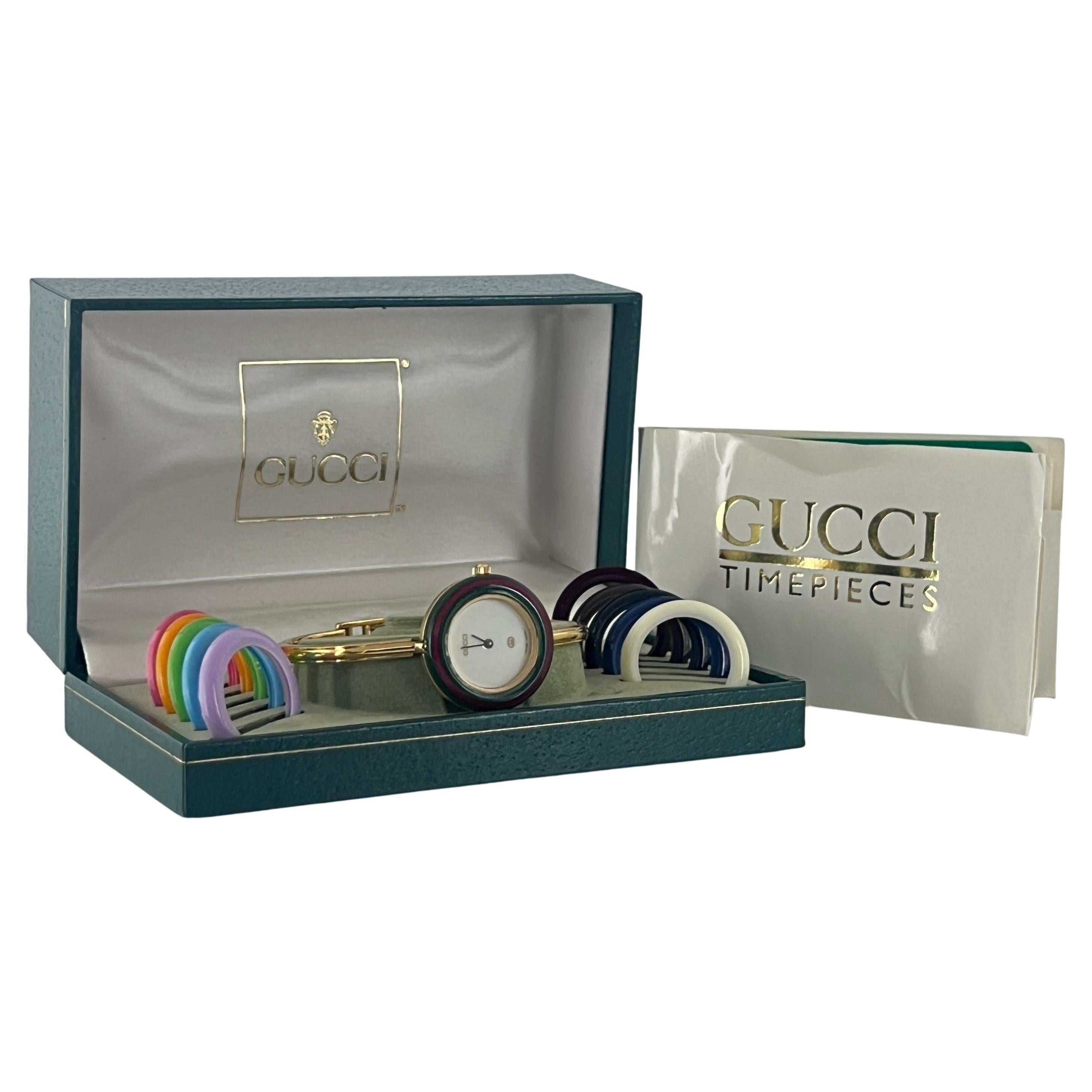 Montre GUCCI 11/12 plaqué or doré circa 1990 im Angebot