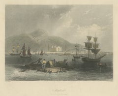 Montreal, Canadian Scenery, after W. H. Bartlett, Antique Engraving, circa 1842