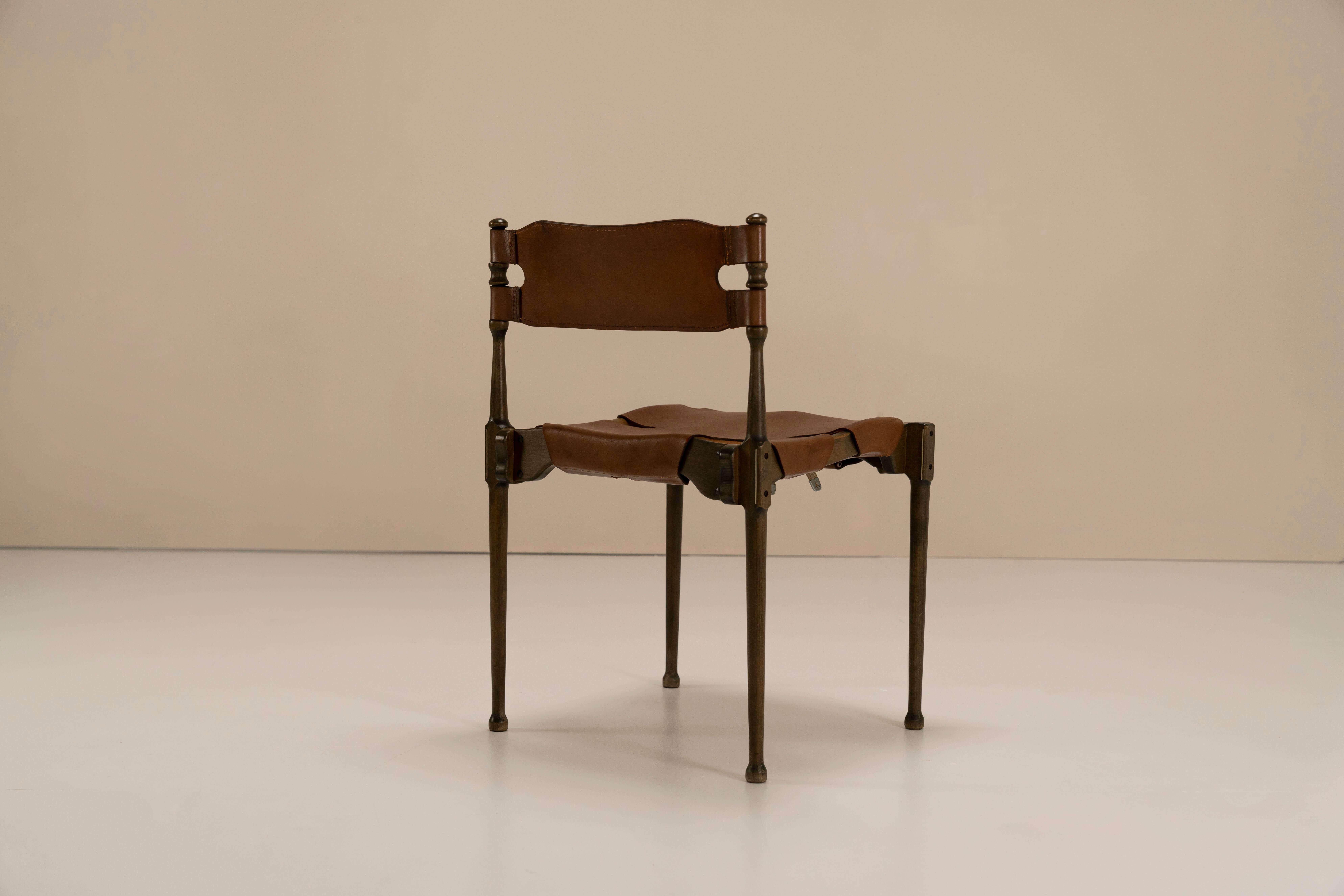“Montreal” Chairs Designed by Otto Frei in Stained Beech & Leather, 1960s 4