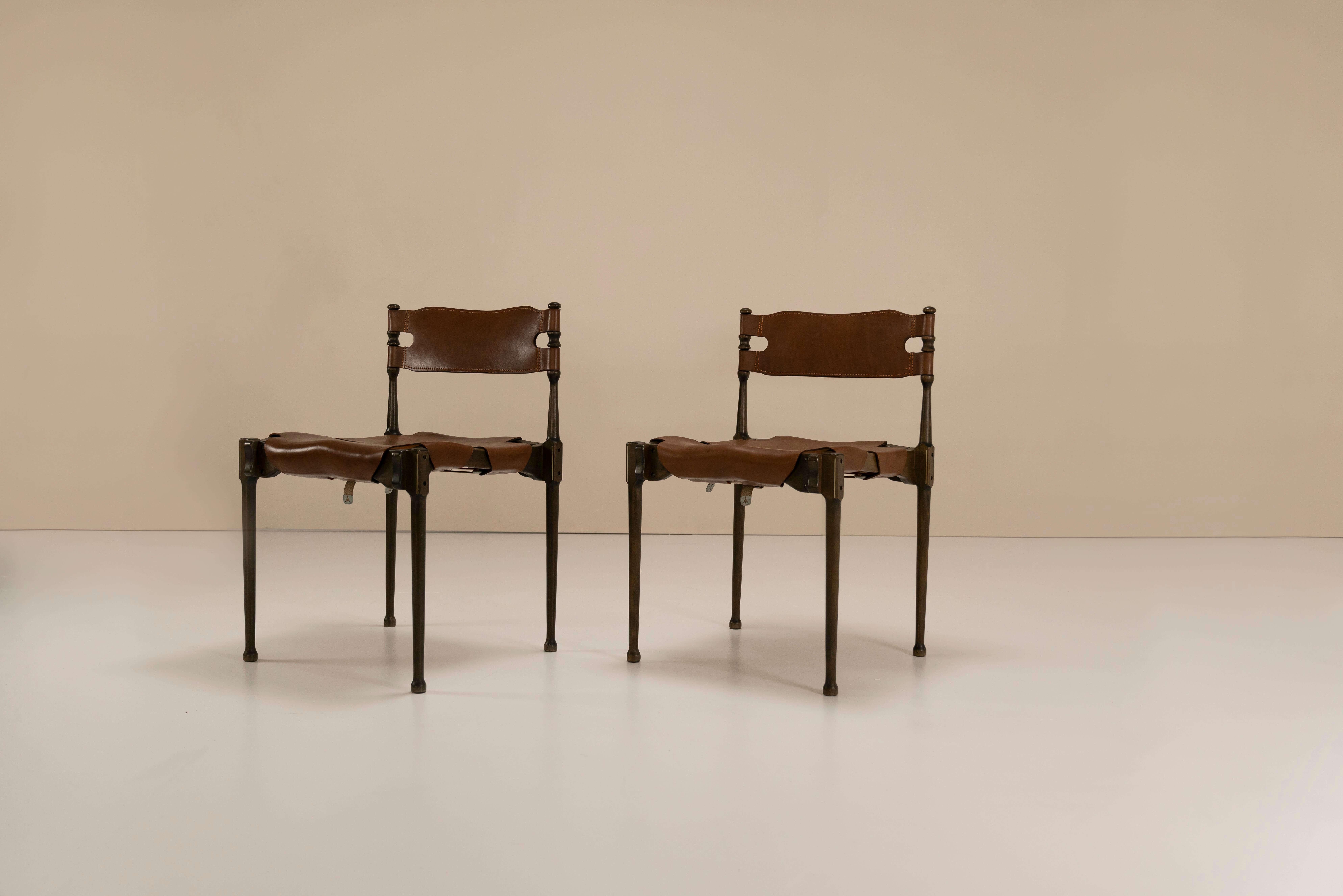 Mid-Century Modern “Montreal” Chairs Designed by Otto Frei in Stained Beech & Leather, 1960s