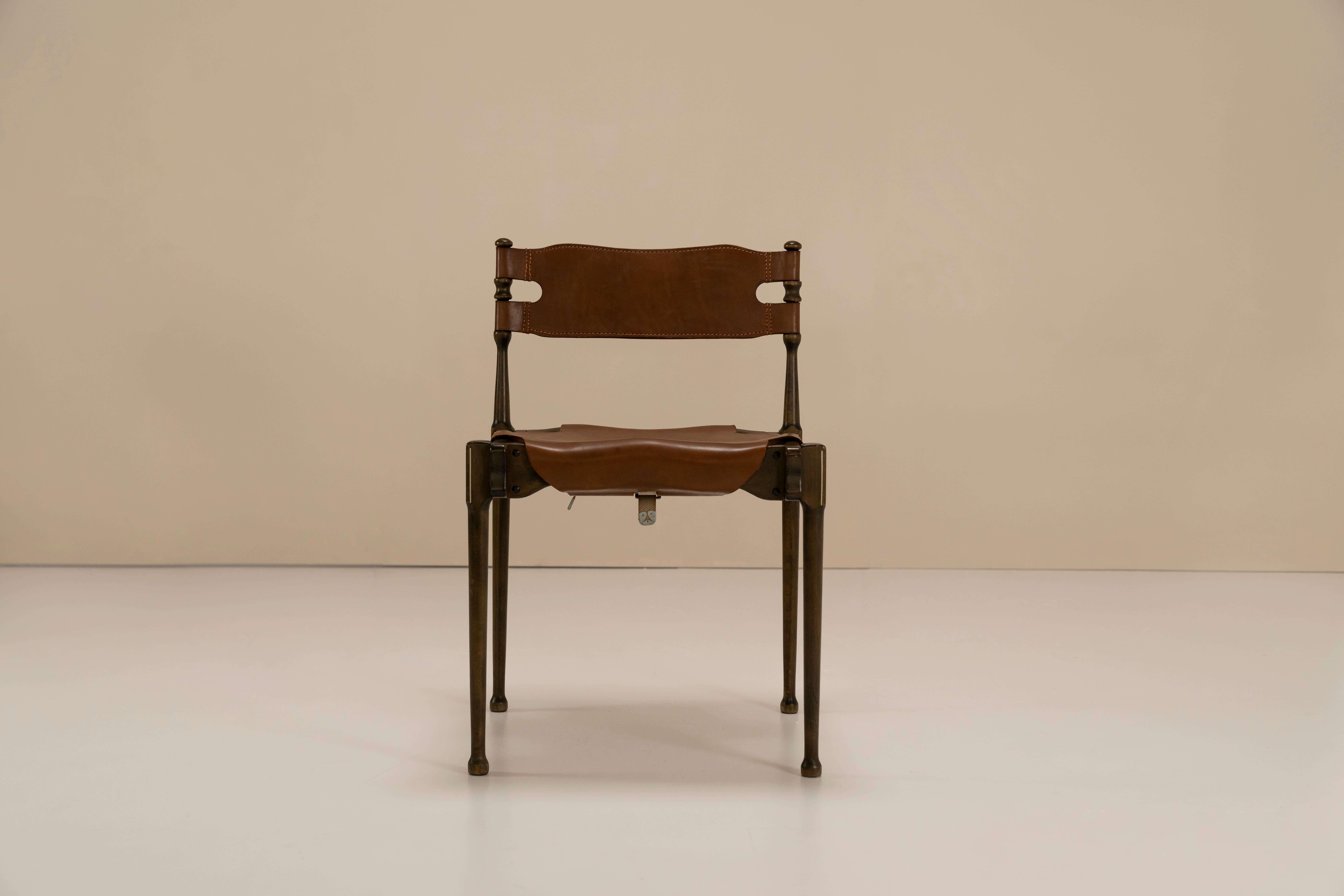 Mid-20th Century “Montreal” Chairs Designed by Otto Frei in Stained Beech & Leather, 1960s