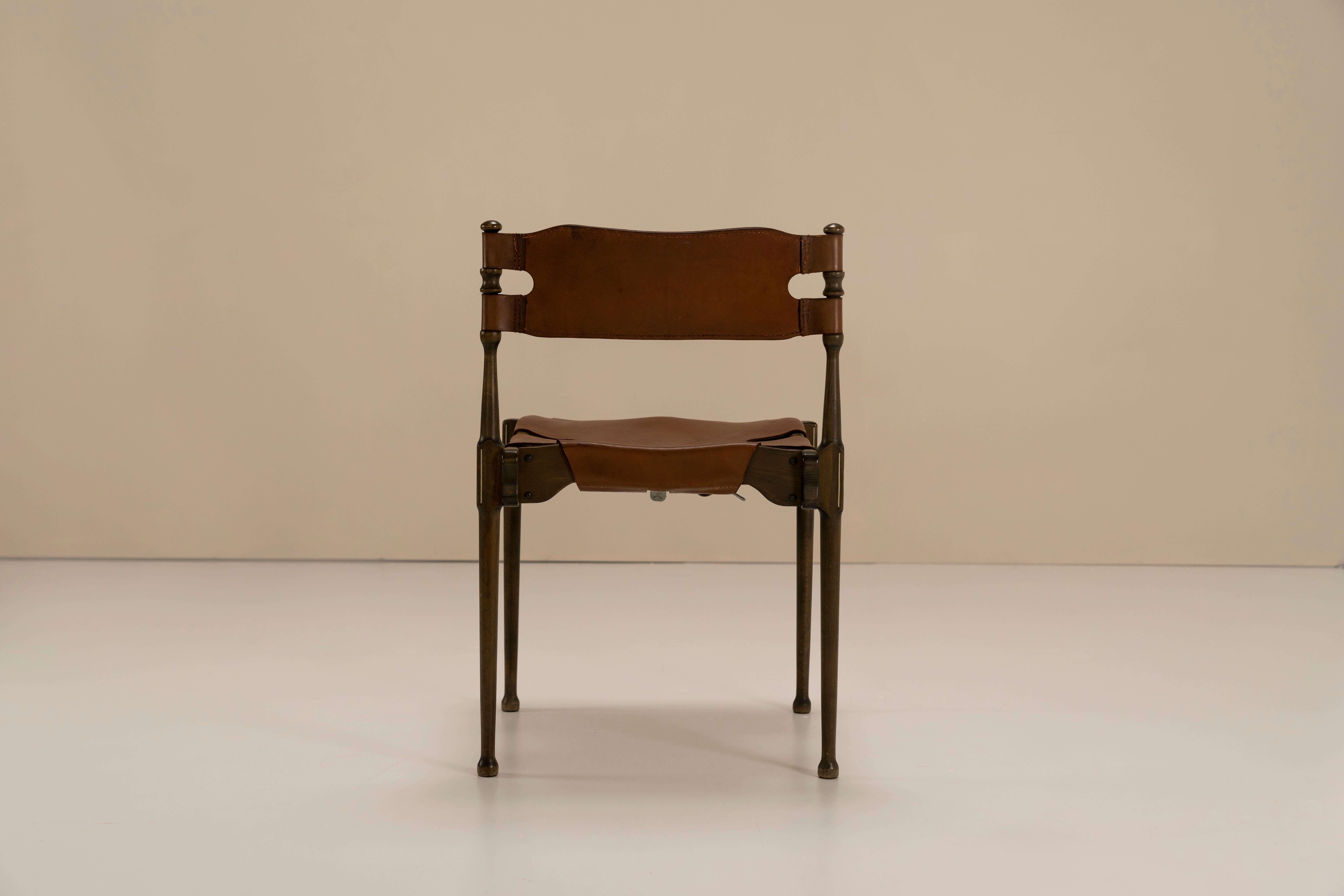 “Montreal” Chairs Designed by Otto Frei in Stained Beech & Leather, 1960s 2