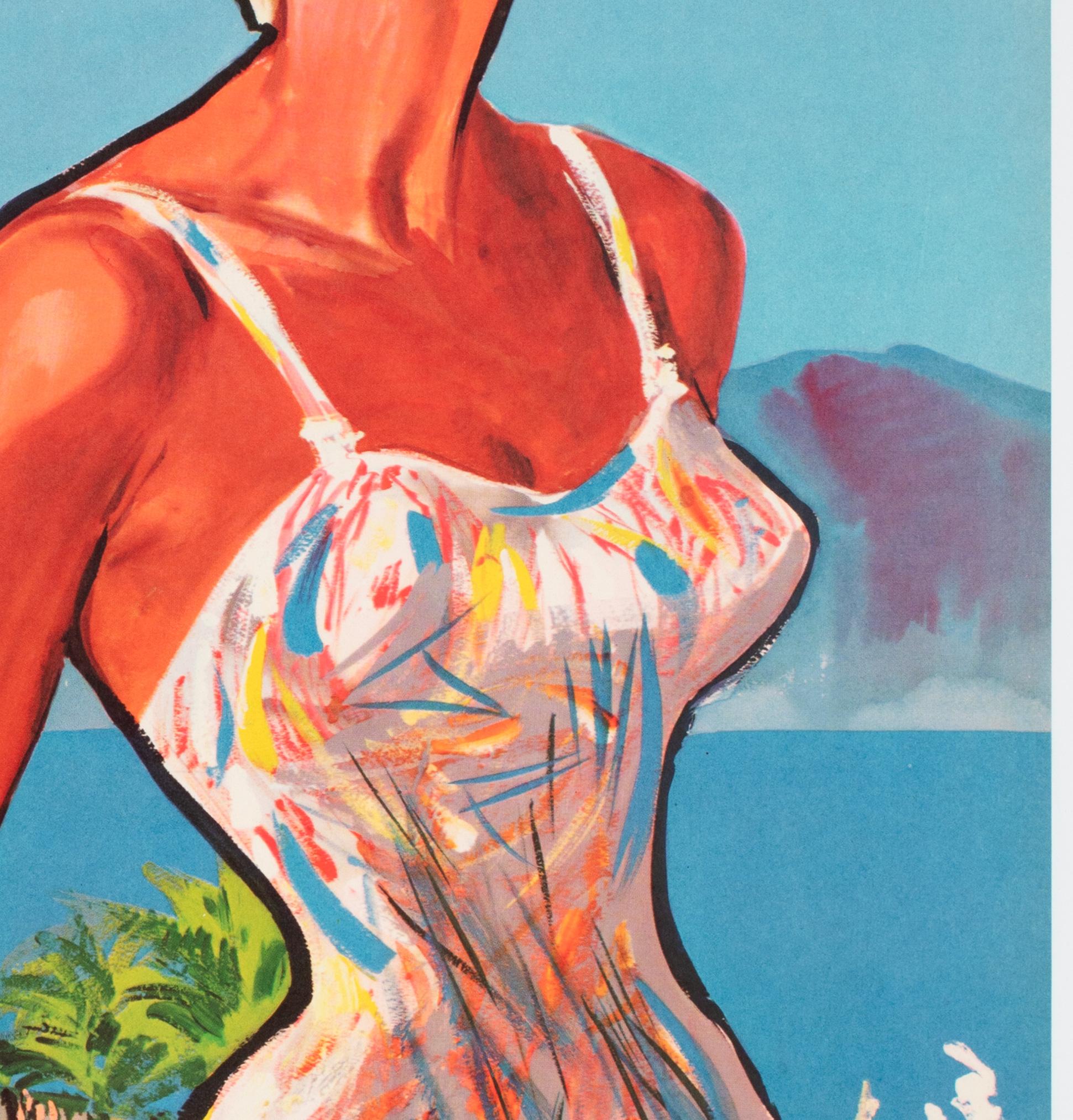 Paper MONTREUX C1960S TRAVEL ADVERTISING Poster, RAYMOND BRENOT For Sale