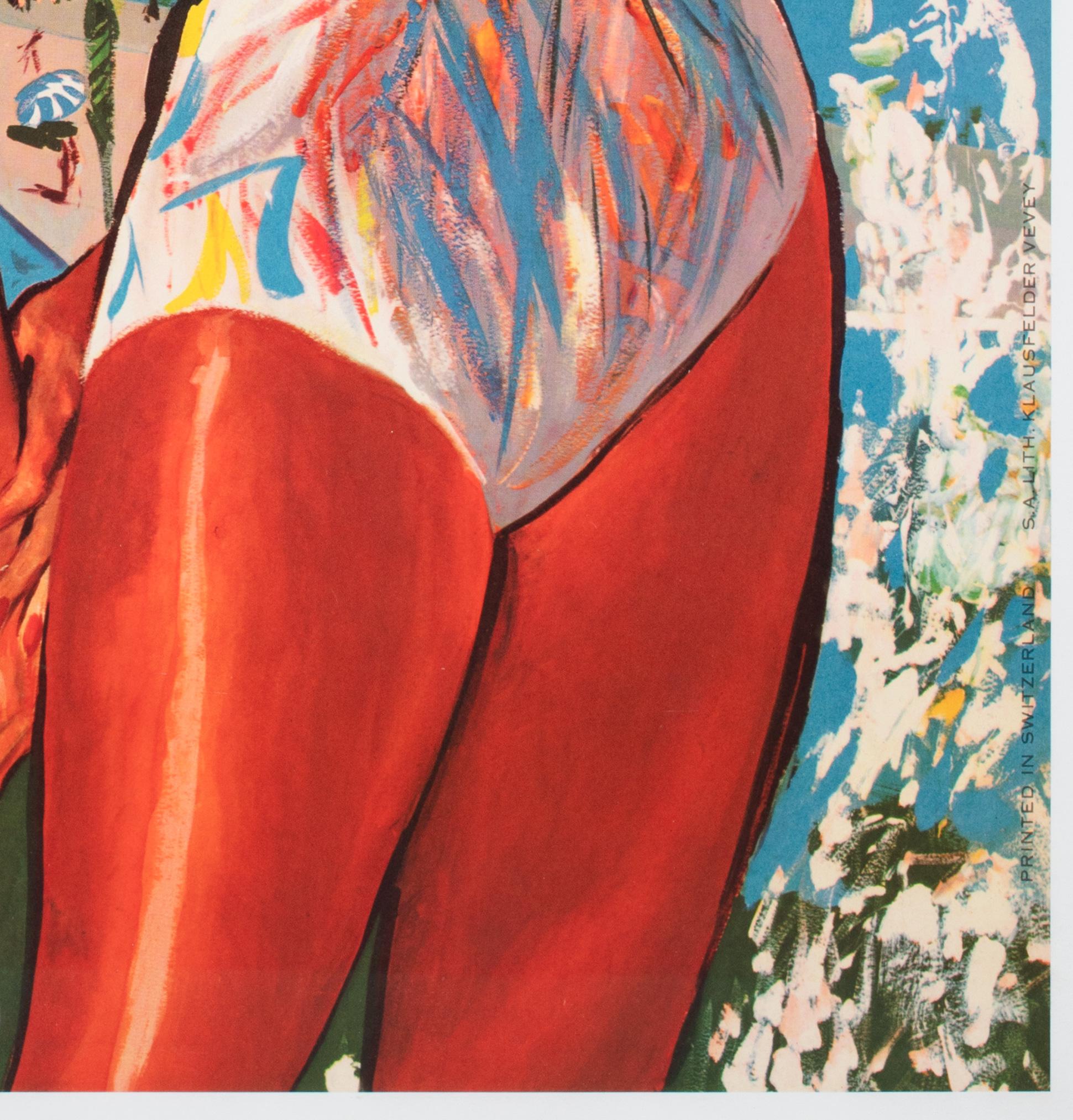 MONTREUX C1960S TRAVEL ADVERTISING Poster, RAYMOND BRENOT For Sale 2