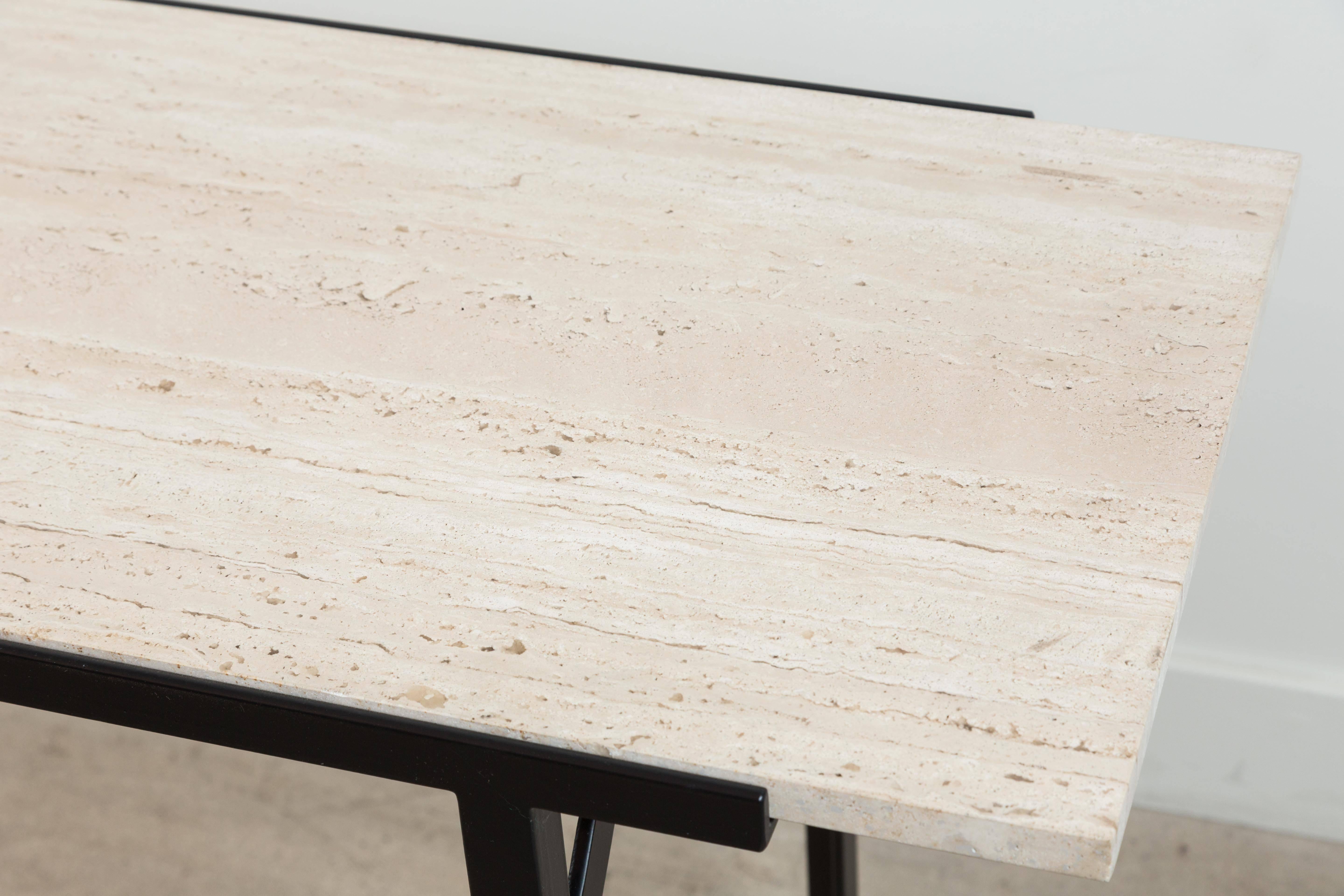 Indoor-Outoor Montrose Console in Travertine  by Lawson-Fenning In New Condition In Los Angeles, CA