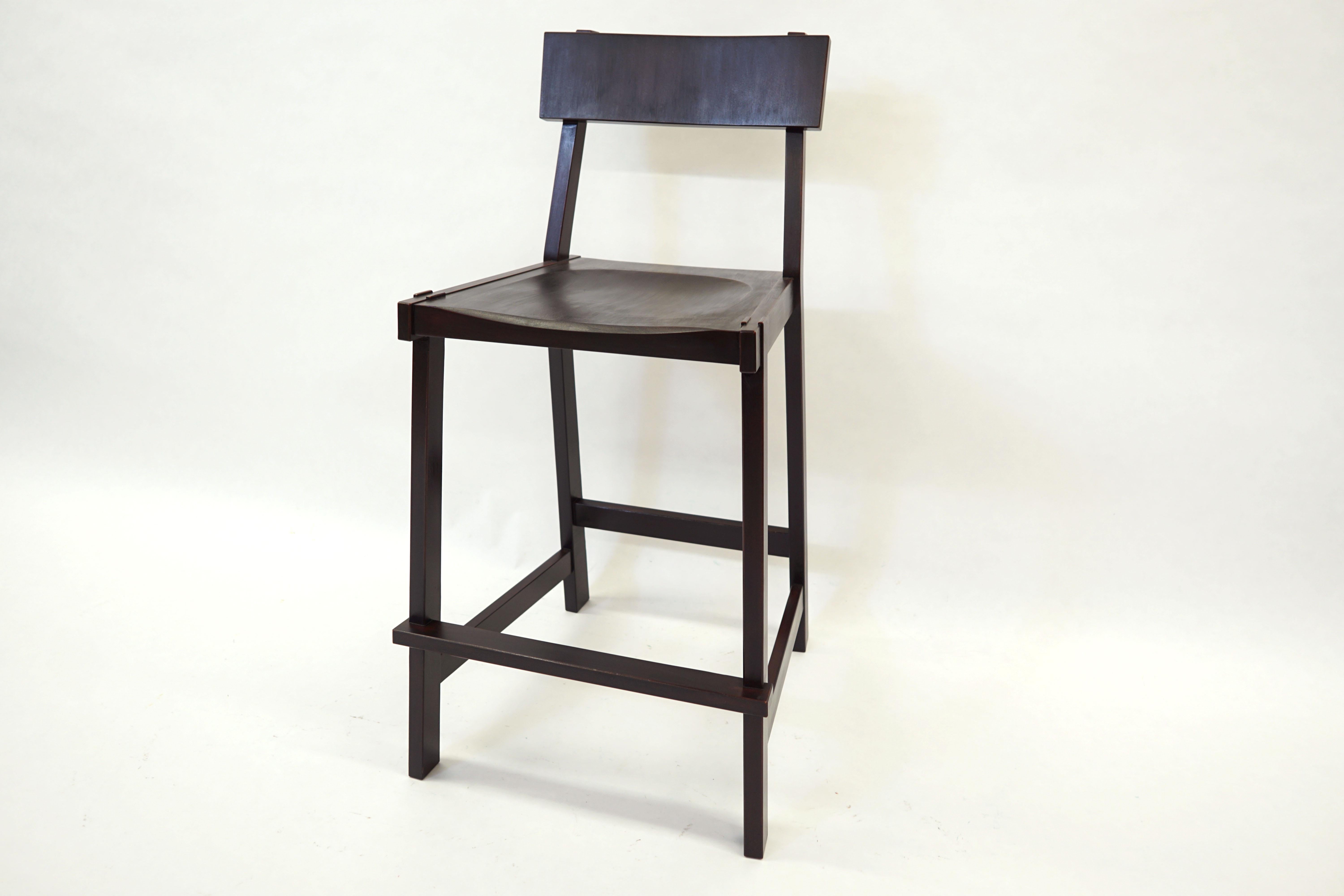 Montrose Stool with back in painted Poplar For Sale 5