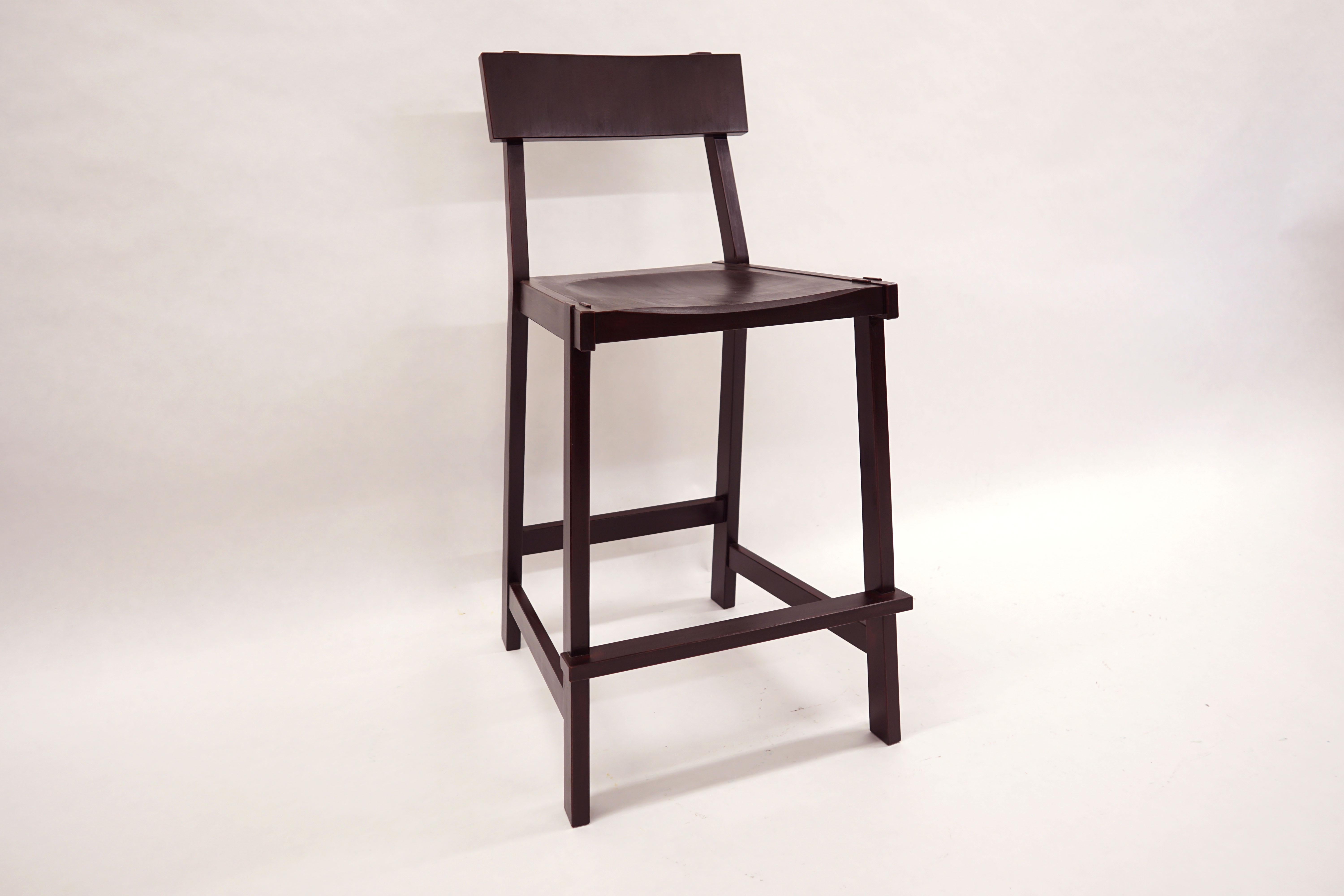 American Montrose Stool with back in painted Poplar For Sale