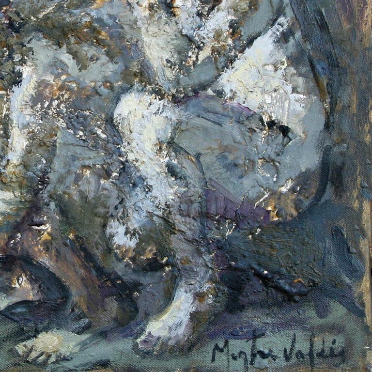 04-11-11 - 21e siècle, contemporain, peinture de nu, huile sur toile - Gris Portrait Painting par Montse Valdés