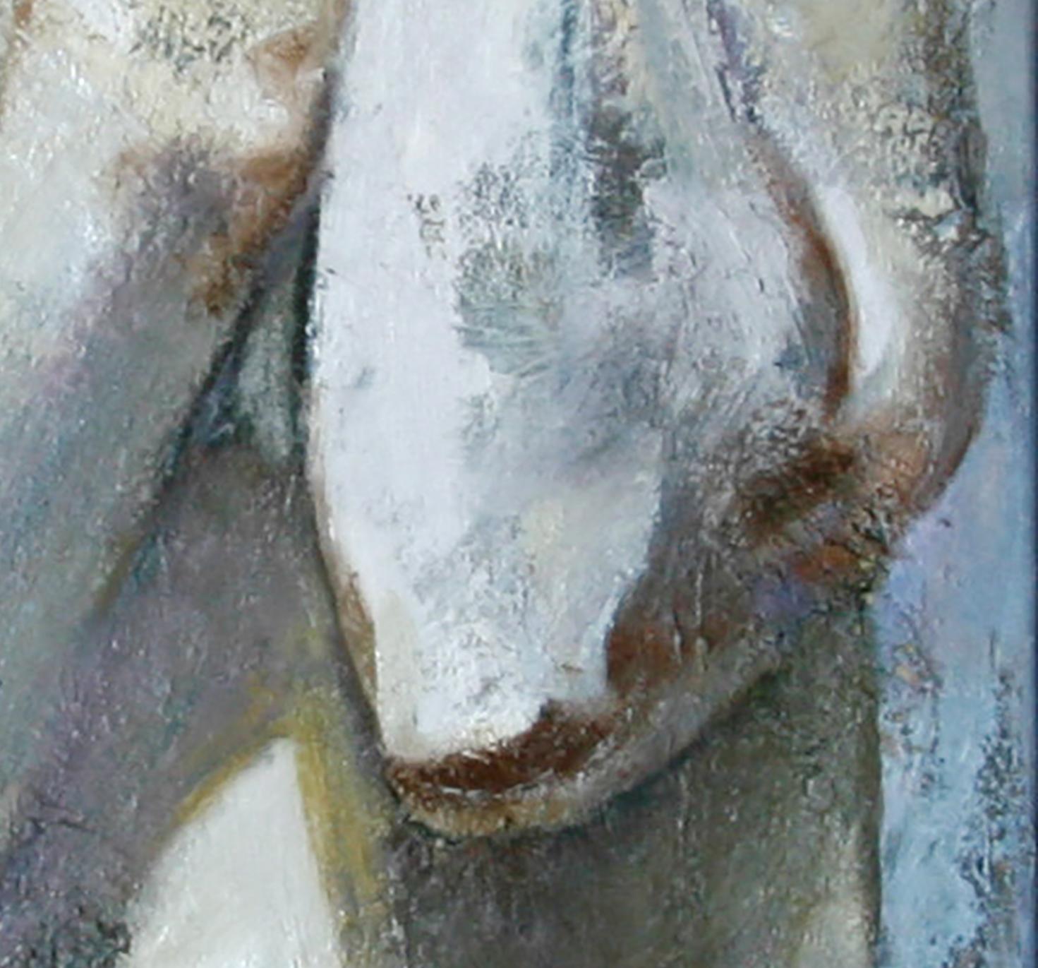 12-4-11 - 21st Century, Contemporary, Nude Painting, Oil on Canvas - Gray Portrait Painting by Montse Valdés
