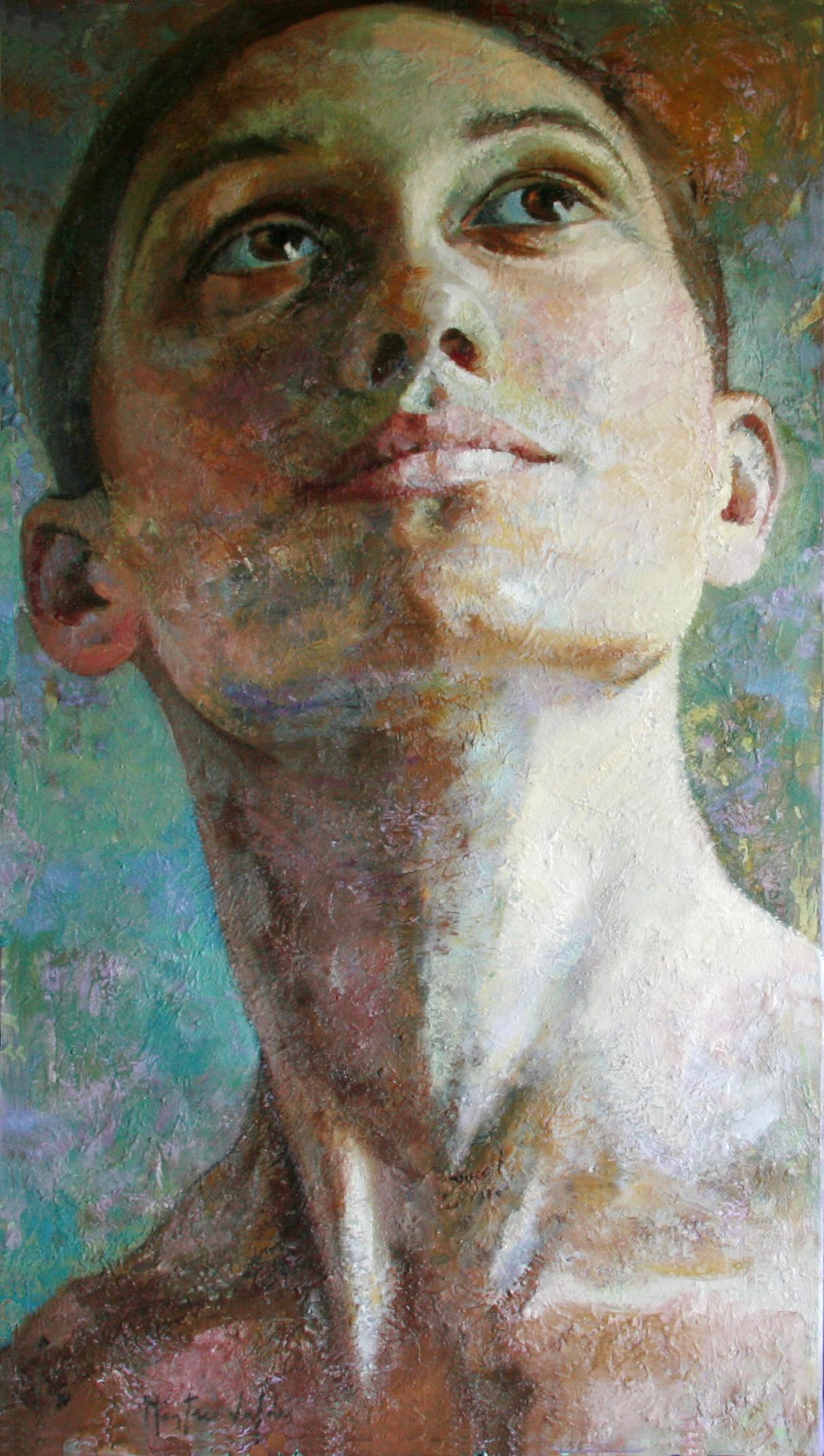 Montse Valdés Figurative Painting - 12-9-11 - 21st Century, Contemporary, Portrait Painting, Oil on Canvas