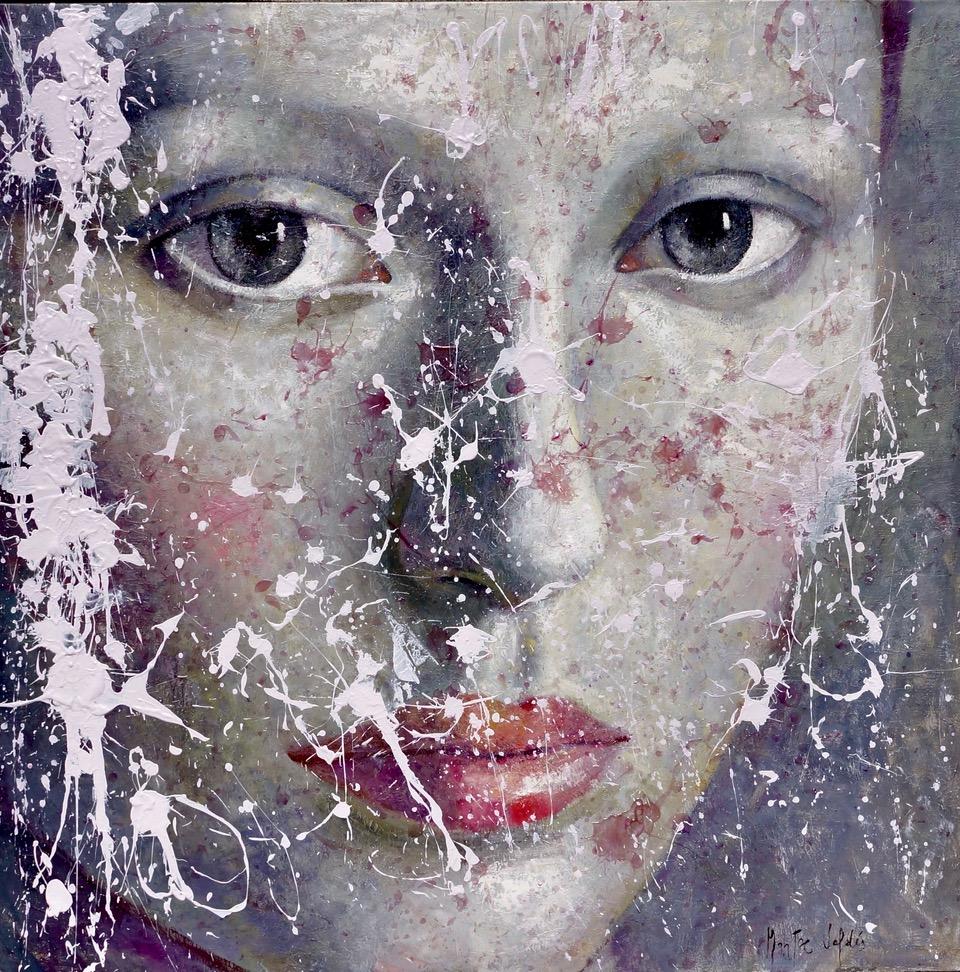 Portrait Painting Montse Valdés - 2-5-17, 21e siècle, Contemporain, Peinture de portrait, Huile sur toile