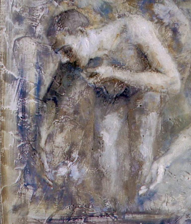 29-2-05 – 21. Jahrhundert, Zeitgenössisches, Aktgemälde, Öl auf Leinwand (Grau), Portrait Painting, von Montse Valdés