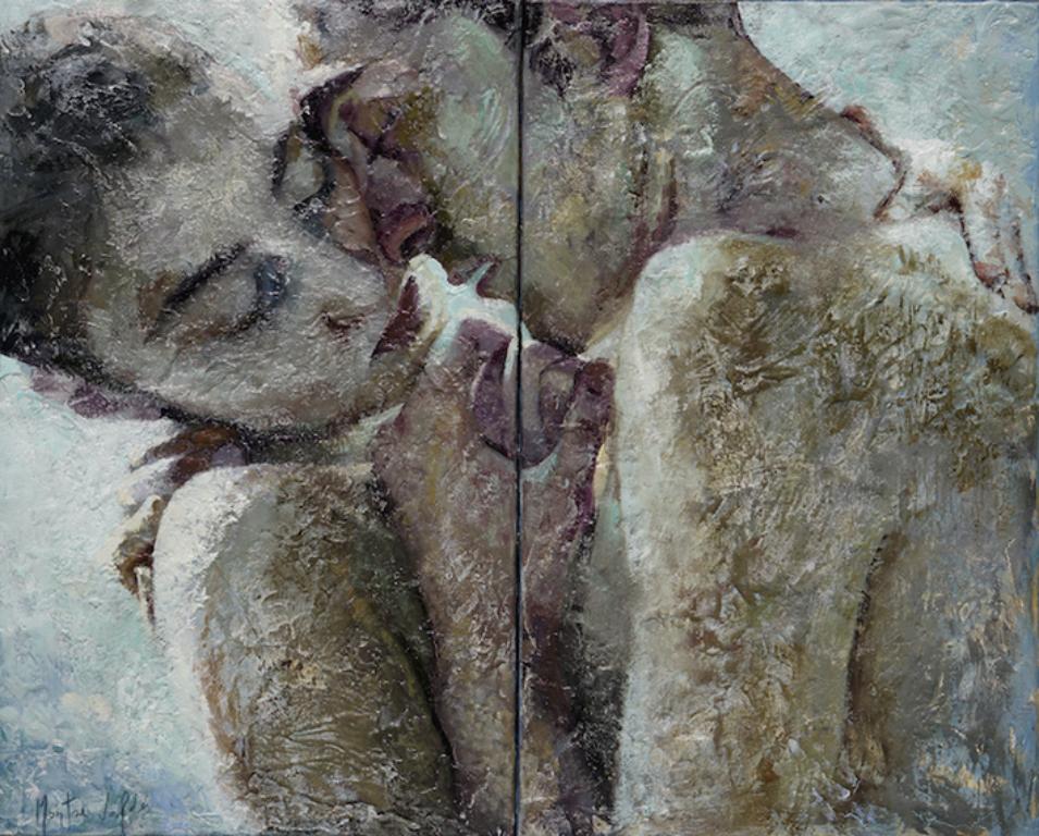 5-4-14 Diptych- 21st Cent, Contemporary, Portraits, Nude Painting, Oil on Canvas