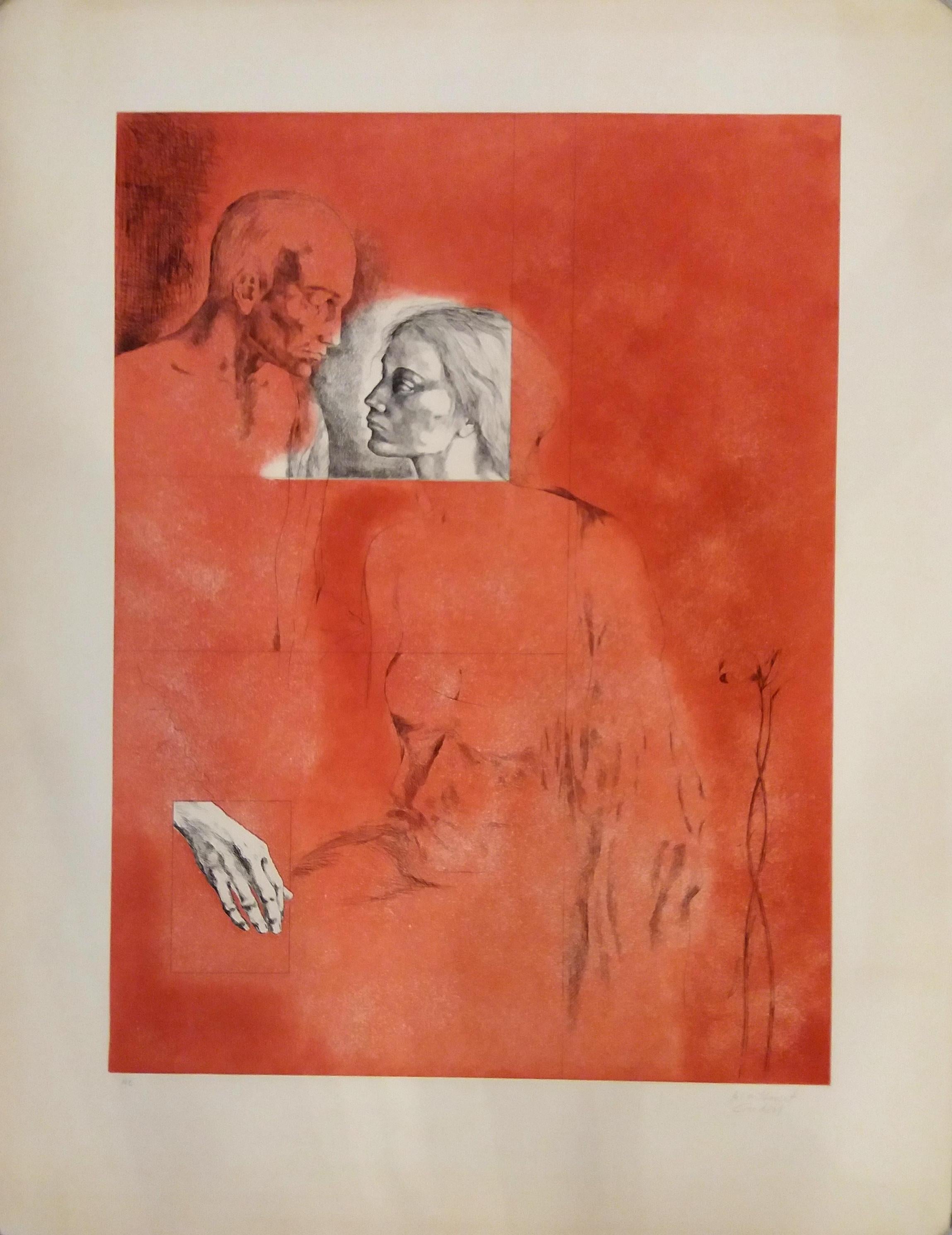 Memoria  grabado original pianting - Painting de MONTSERRAT GUDIOL