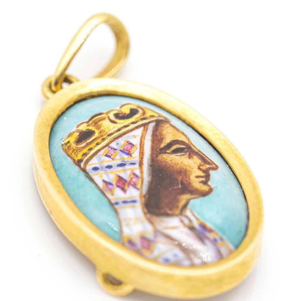 Montserrat Medal in Gold and Enamel In New Condition For Sale In BARCELONA, ES