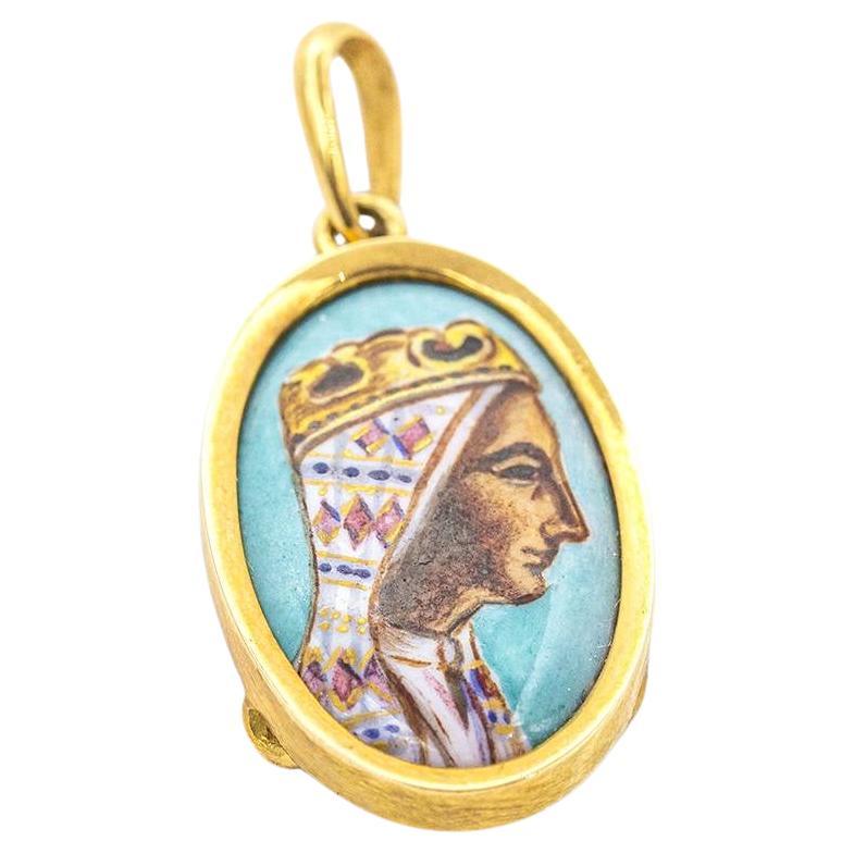 Montserrat Medal in Gold and Enamel For Sale