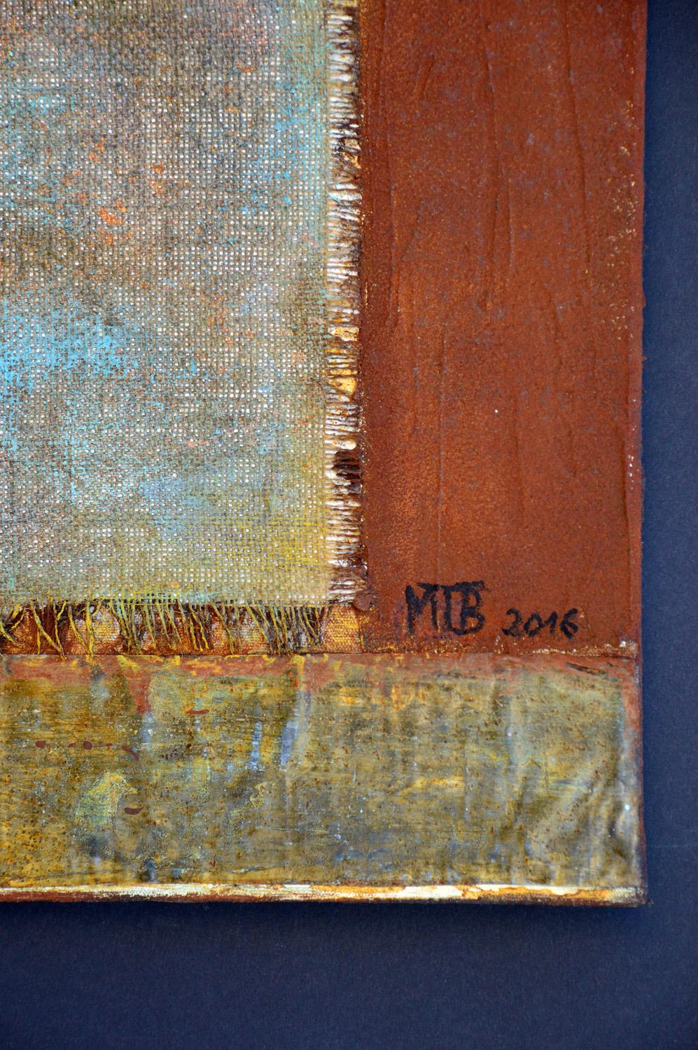 Preparations with oxides, tin and
burlap with various paintings
solidified