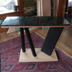 Montserrat White Oak And Emerald Green Marble Console Table