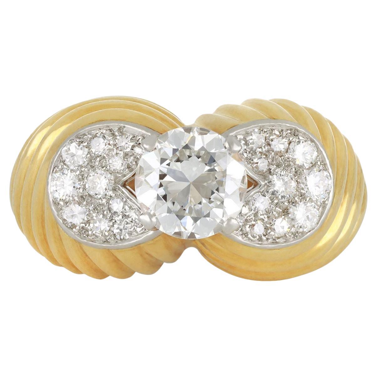 Monture Cartier diamond cocktail ring, French, circa 1950.