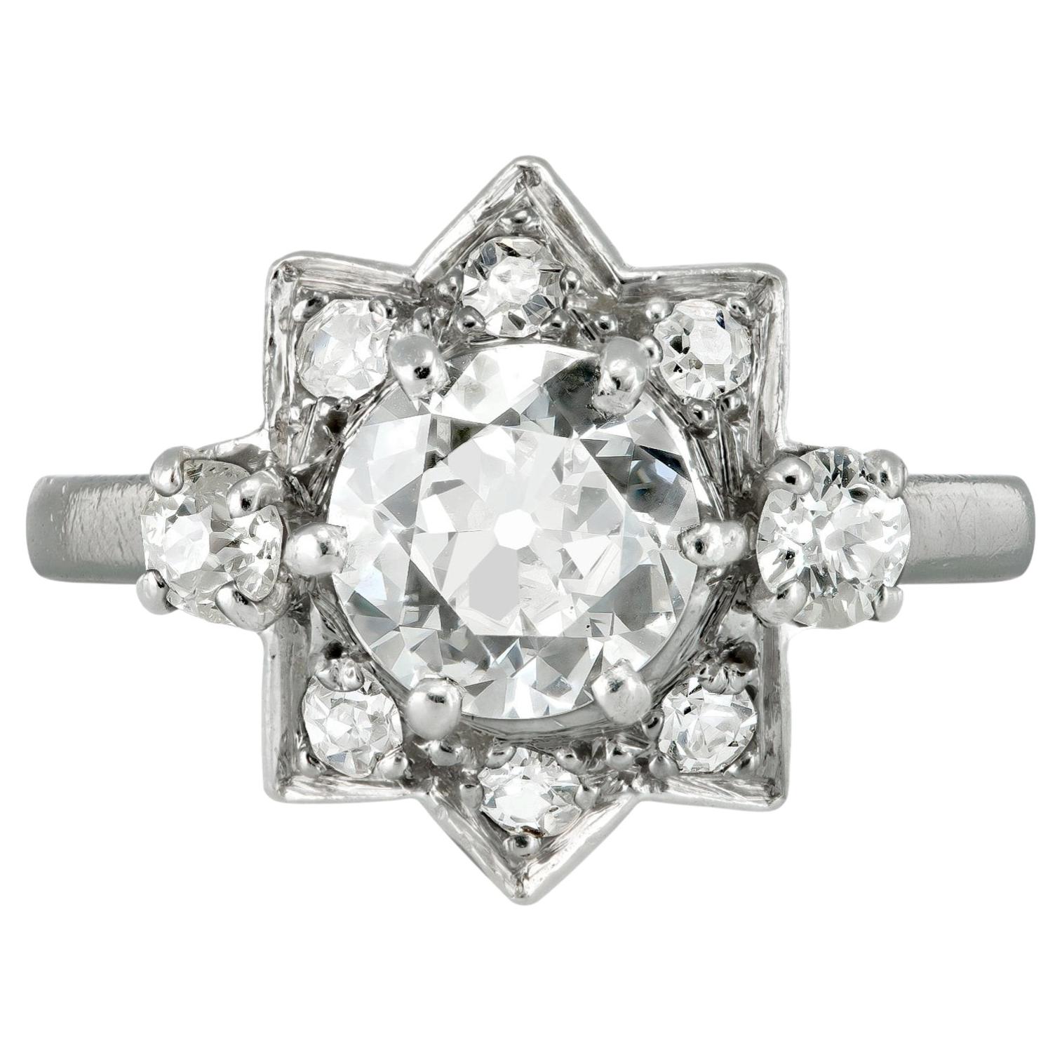 Monture Van Cleef & Arpels Diamant-Cluster-Ring, französisch, um 1981.