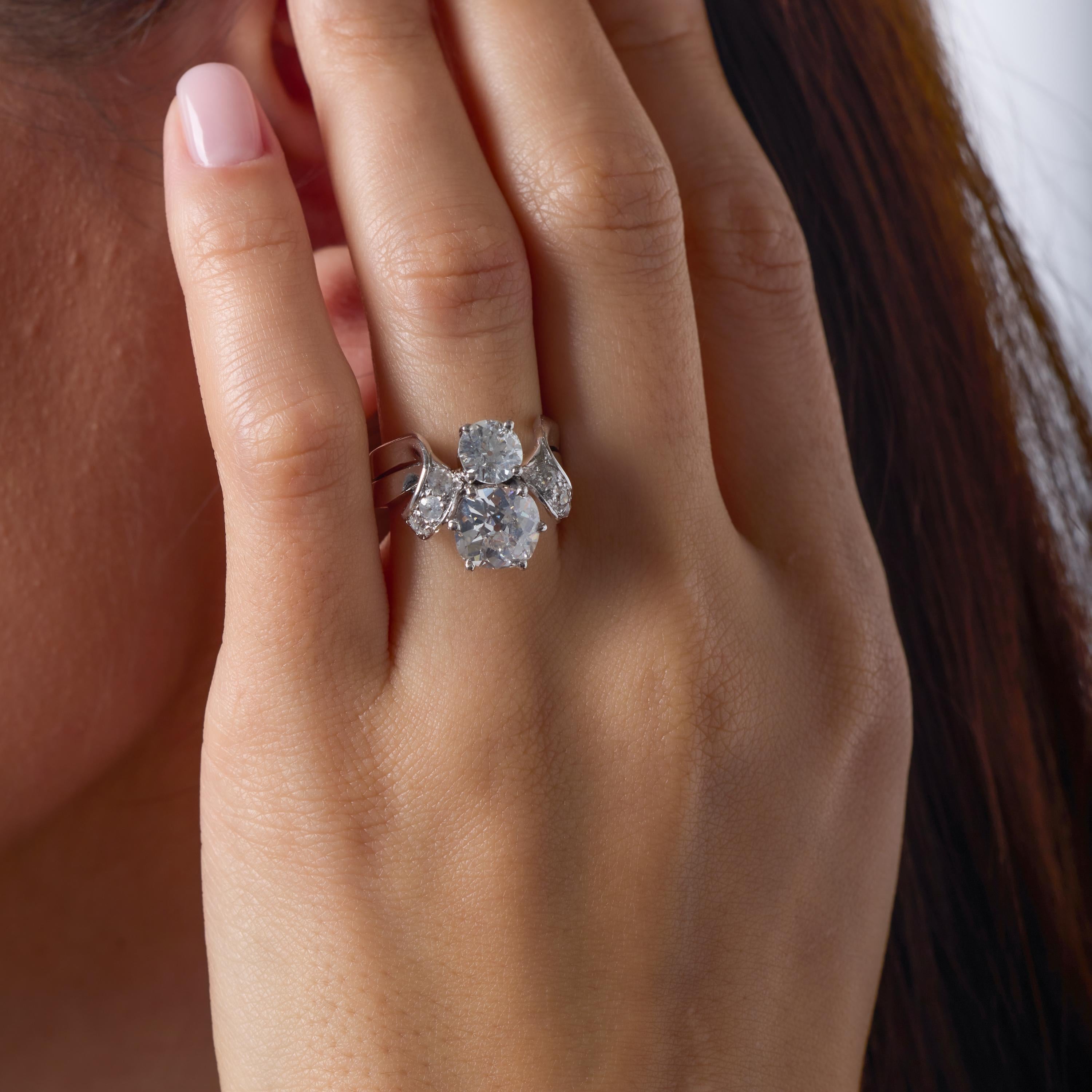 Monture Van Cleef GIA Bague de fiançailles en platine avec un diamant de 4,00 carats Bon état - En vente à Beverly Hills, CA