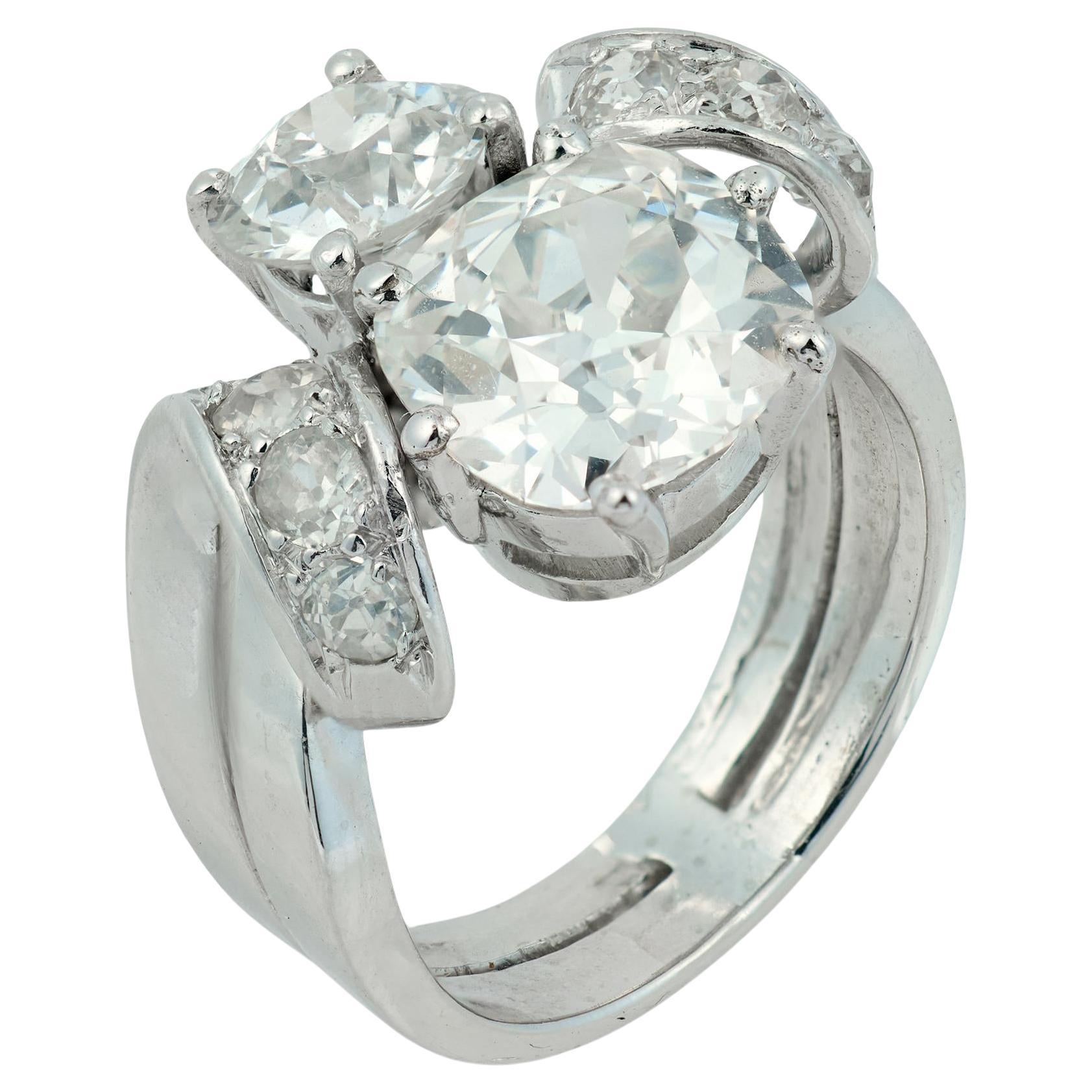 Monture Van Cleef GIA 4.00 carat diamond platinum engagement ring