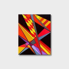 "Geo #74", Stampa Giclée impreziosita a mano, Tela Geometrica Astratta