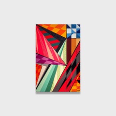 Œuvre d'art abstraite en média mixte, "Geo #87"