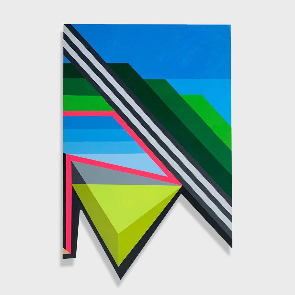 Monty Montgomery Abstract Painting – Abstraktes Kunstwerk in Mischtechnik, „Geo Mural #98 – Tafel 20“, Gemälde