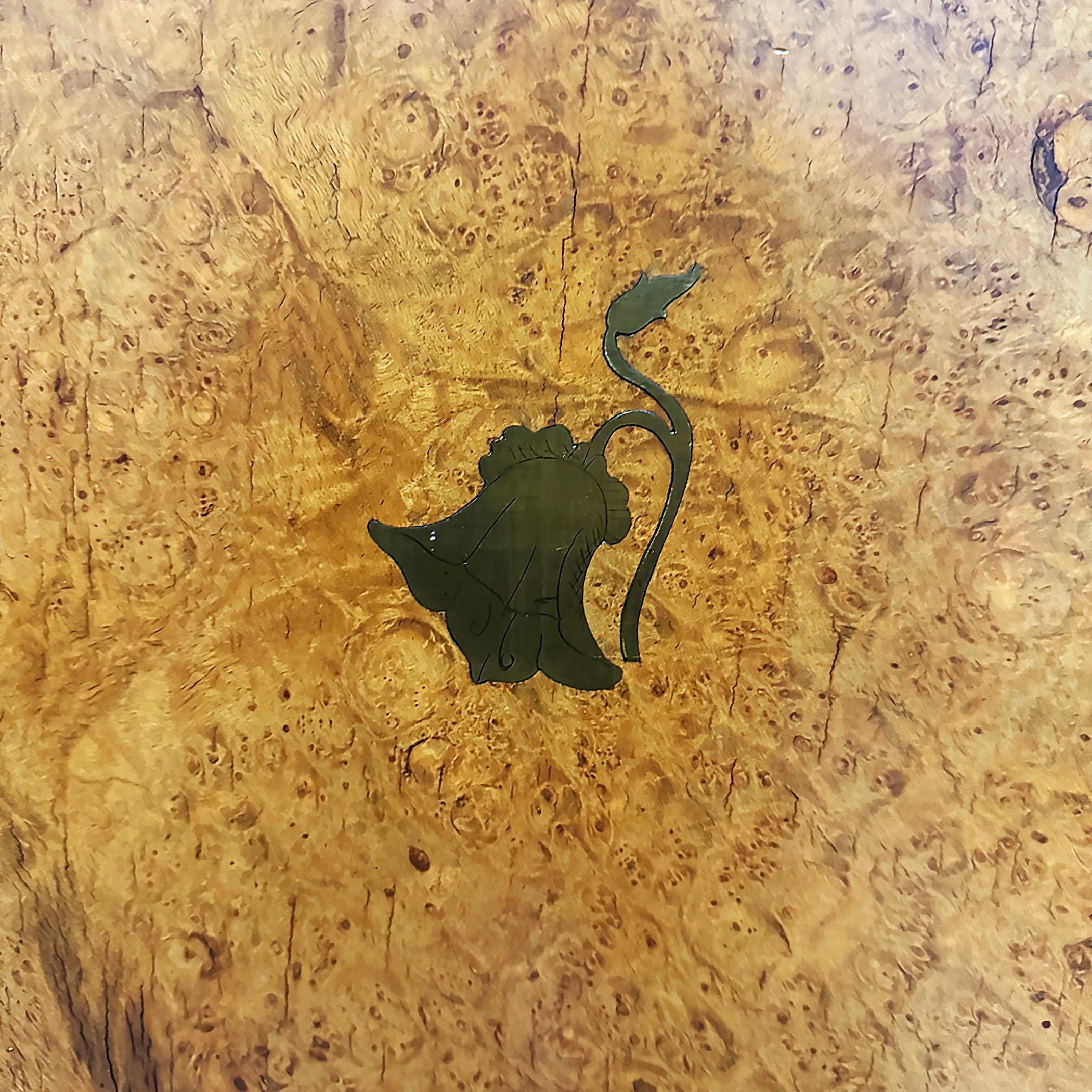 Credenza Monumentale Paola Buffa, in radica, dettagli in ottone in vendita 1