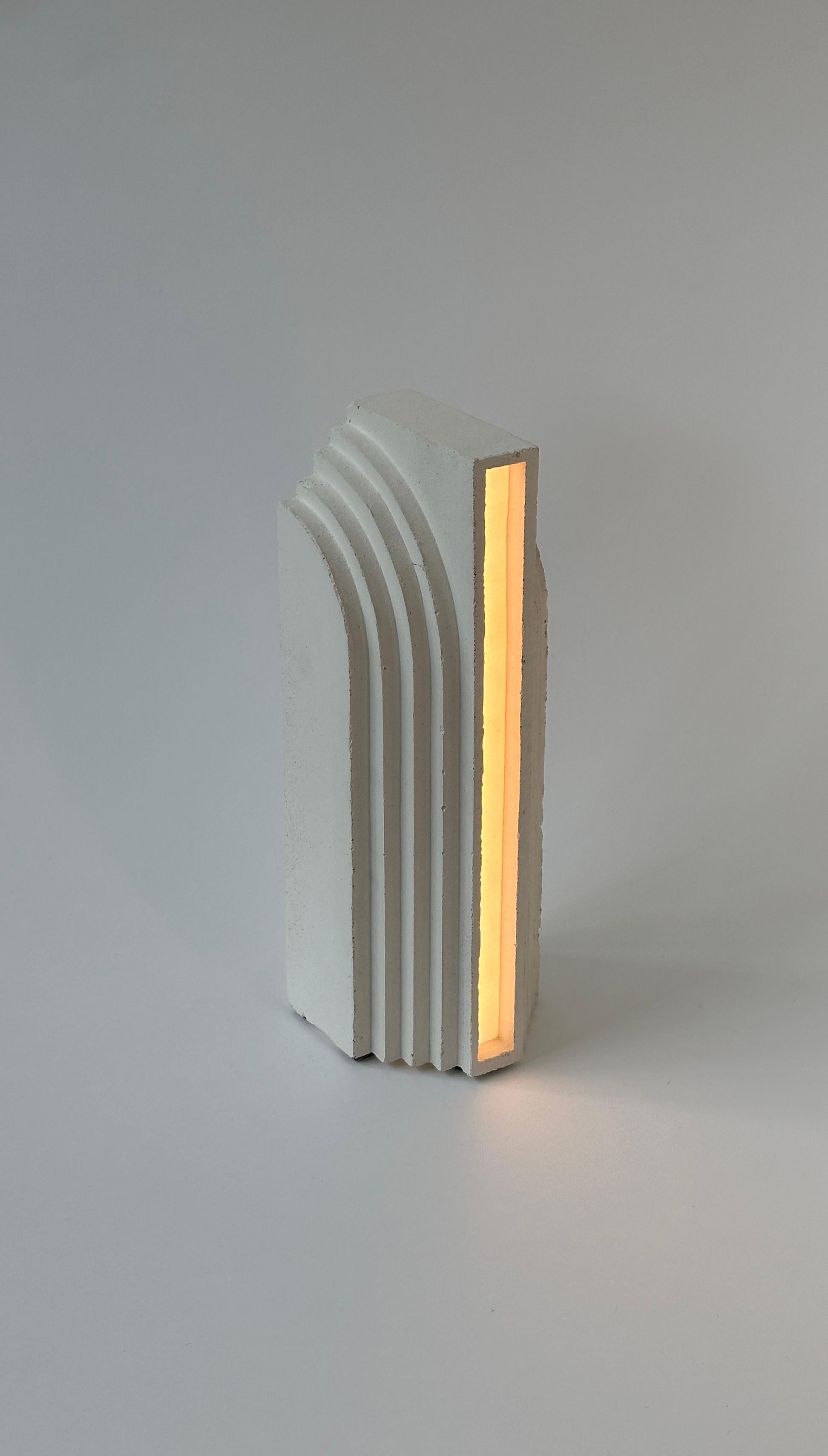 Post-Modern Monument Recto Aged Table Lamp by Eingang Studio For Sale