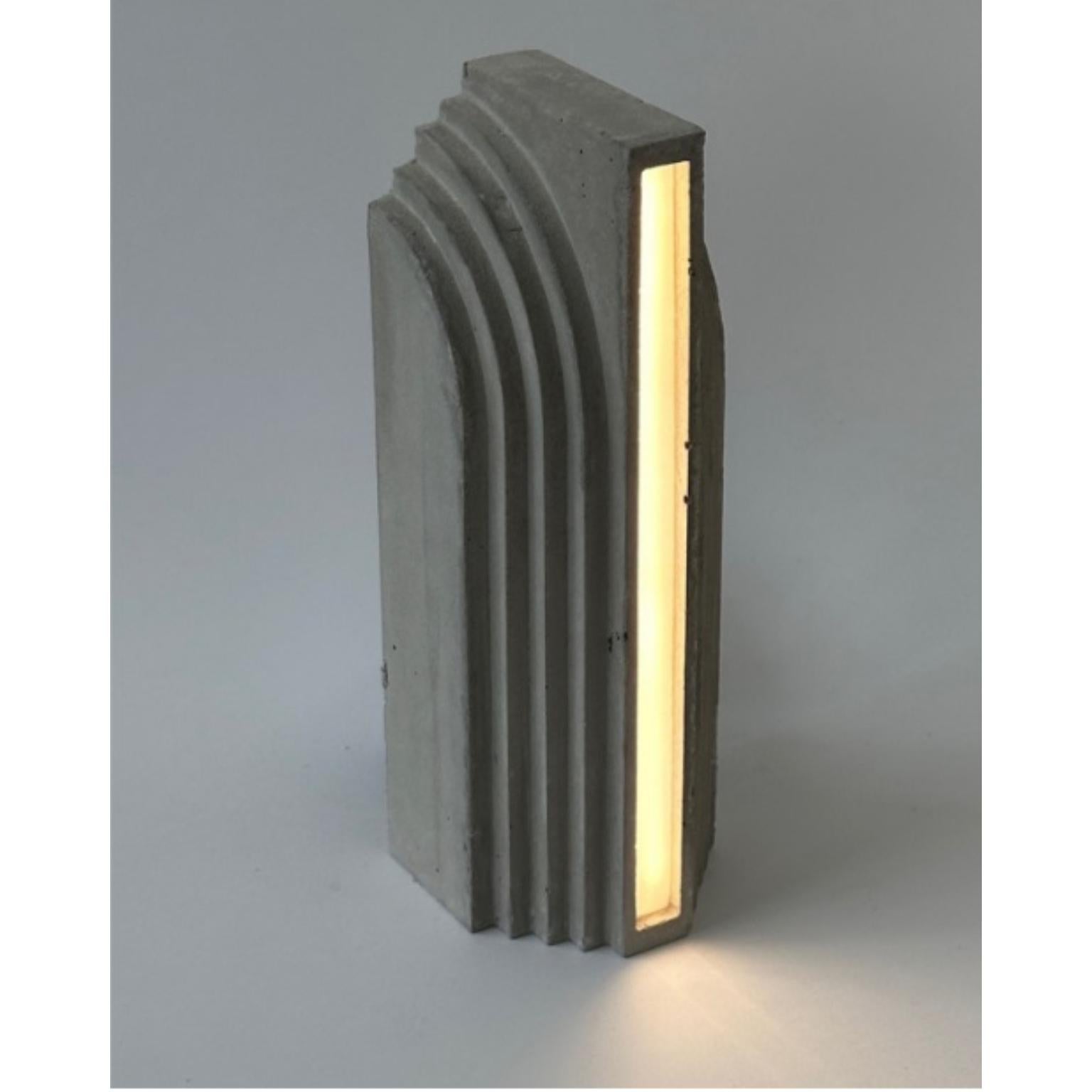 French Monument Recto Aged Table Lamp by Eingang Studio For Sale